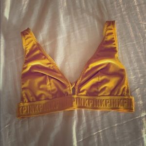 VS Pink Yellow Velvet Bralette